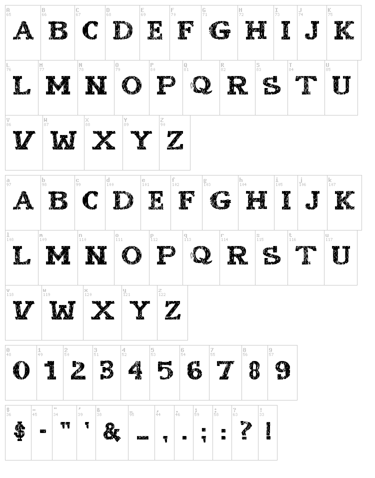 Booklet Cordel font map